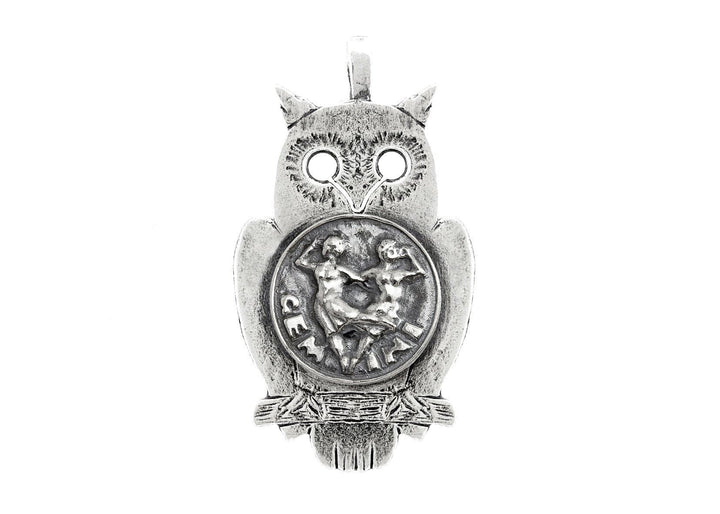 Gemini Astrology Medallion Zodiac Necklace Pendant 
