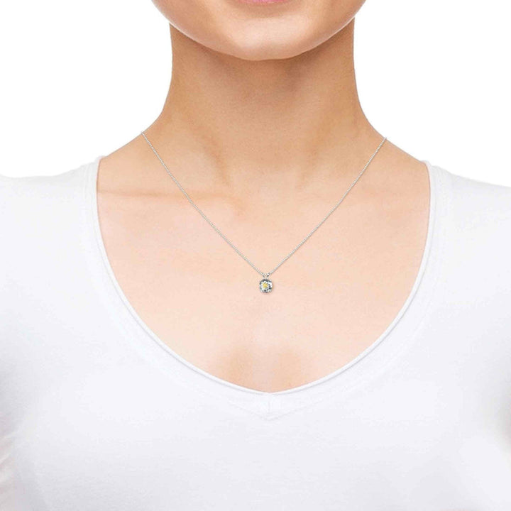 Gemini Sign, 14k White Gold Necklace, Swarovski Necklace 