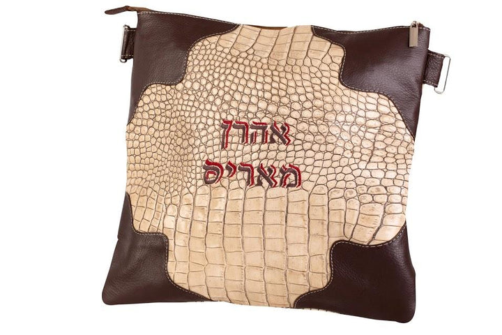 Genuine Alligator Leather Tallit & Tefillin Bag Personalized 