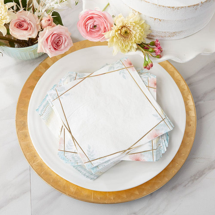 Geometric Floral 2 Ply Paper Napkins (Set of 30) Geometric Floral 2 Ply Paper Napkins (Set of 30) 