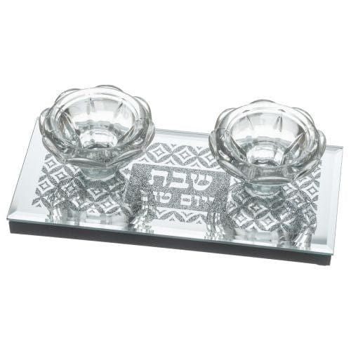 Glass Candlesticks With Stones 20*9.5 Cm- Ornaments Candle Holders 