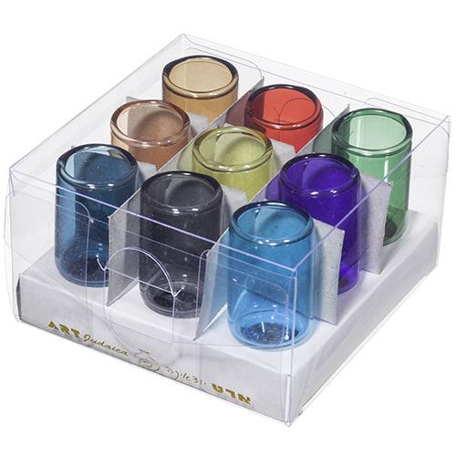 Glass Colorful Oil Cups 4.7*2.5 Cm- Pack Of 9 1316 