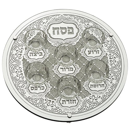 Glass Pesach Plate 40 Cm Passover, Pesach 