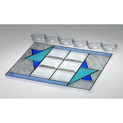 Glass Set - Star Of David Stained Glass Seder And 