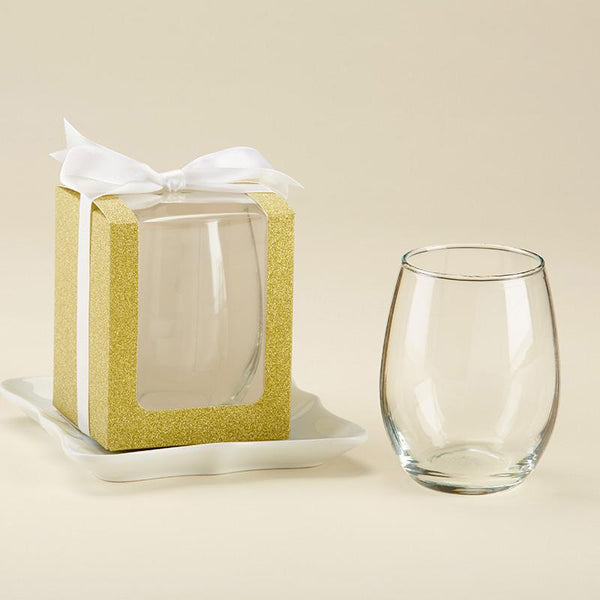 Gold 9 oz. Glassware Gift Box with Ribbon (Set of 12) Gold 9 oz. Glassware Gift Box with Ribbon (Set of 12) 