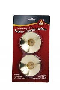 Gold Aluminum Safety Candle Holders - Set of 2 