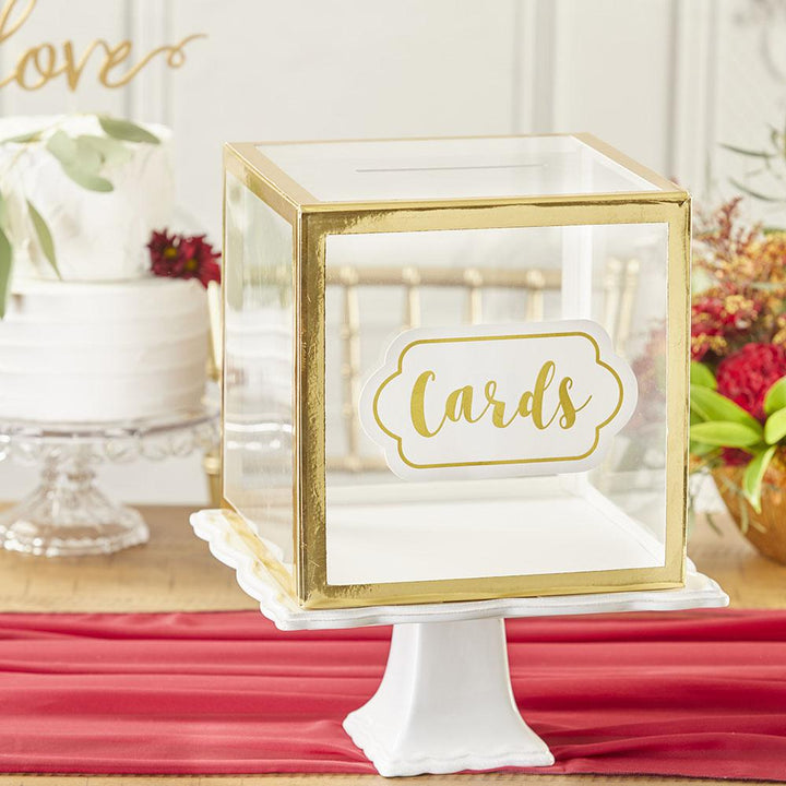 Gold Frame Collapsible Acrylic Card Box Gold Frame Collapsible Acrylic Card Box 