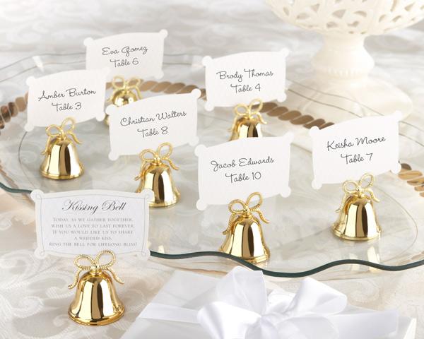 Gold Kissing Bells Place Card/Photo Holder (Set of 24) Gold Kissing Bells Place Card/Photo Holder (Set of 24) 