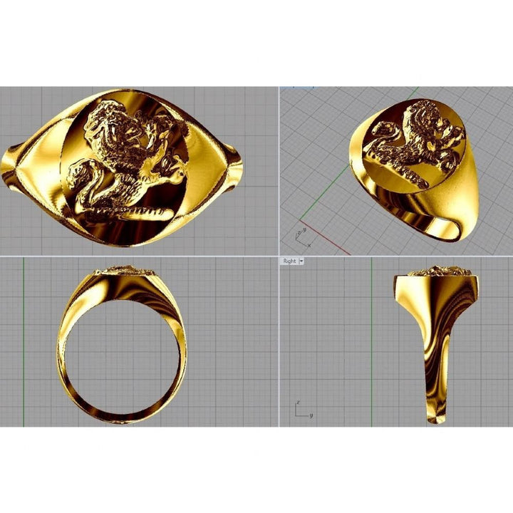 Gold Lion Ring Of Judah 