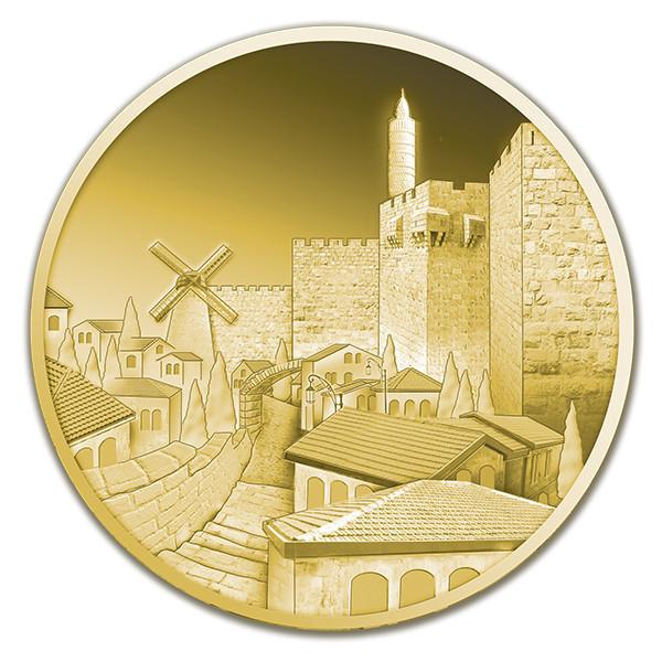 Gold Medallion Coin - Views Of Jerusalem 