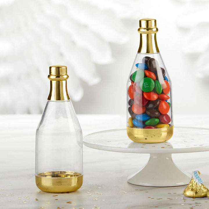 Gold Metallic Champagne Bottle Favor Container - DIY (Set of 12) Gold Metallic Champagne Bottle Favor Container - DIY (Set of 12) 