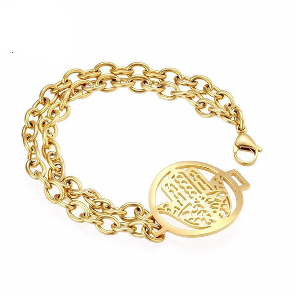 Gold or Silver Hamsa Hand Charm Bracelet bracelets 