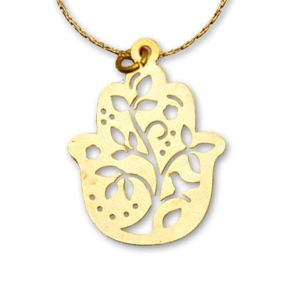 Gold Plated Jewish Symbol Necklaces Tree Hamsa 