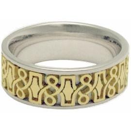 Gold Ring Band - Middle Eastern Hamsa Windows 