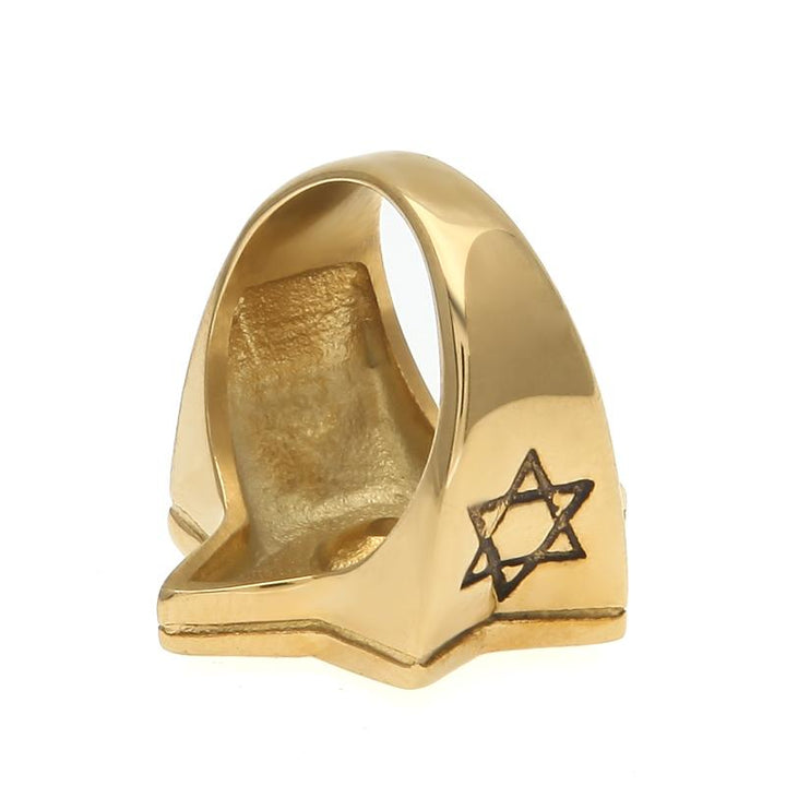 Gold Star of David Ring With Gallstone 