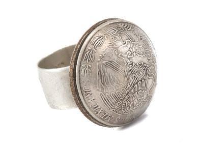 Golden Eagle Coin of USA and Mexico Partnership Ring RINGS 