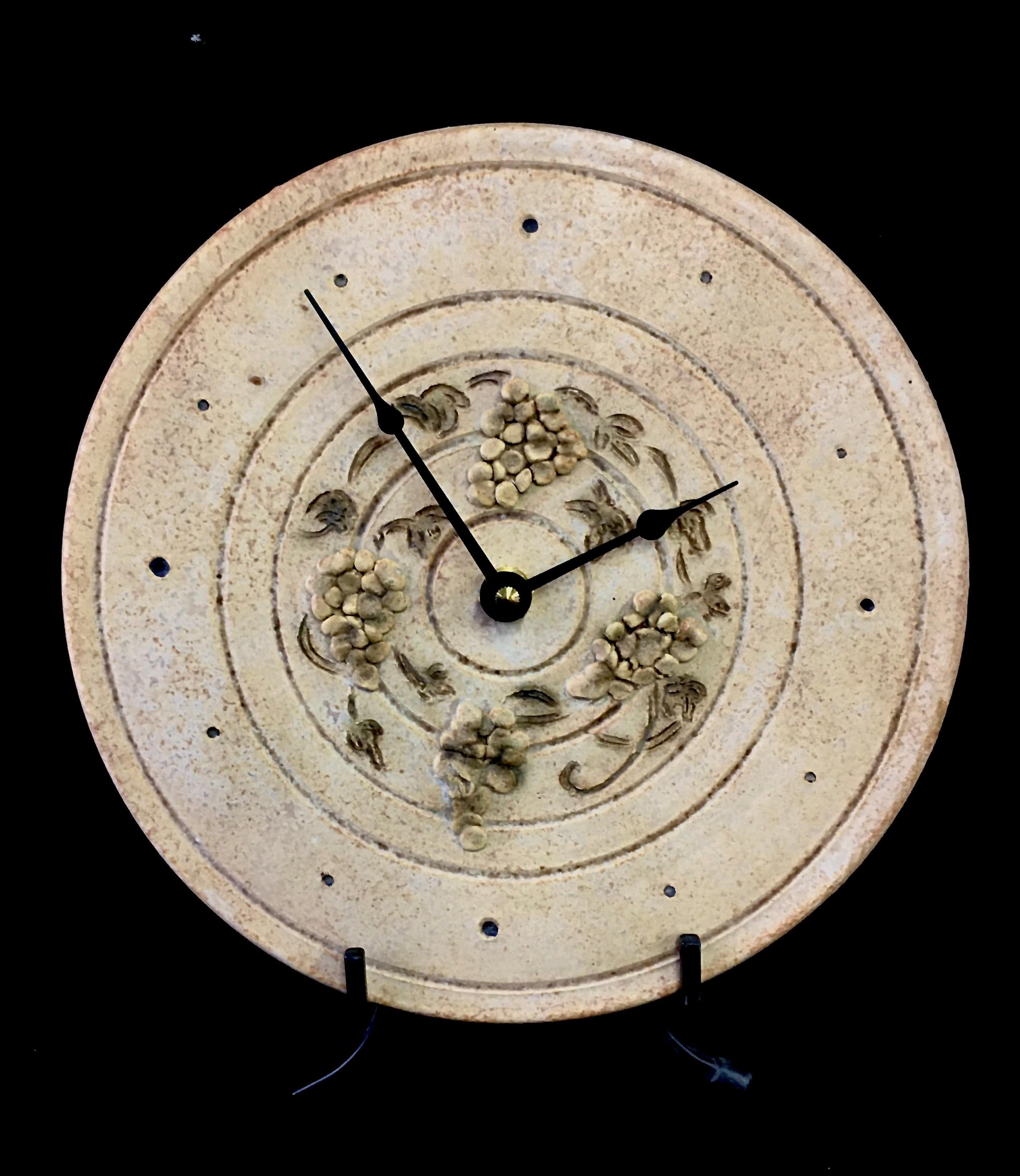 Handcrafted Pottery - Grape Harvest Clock – ahuva.com