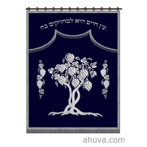 Grapevine Tree Design In Parochet Ark Curtain 
