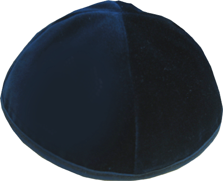 4 Part Navy Yarmulke With Rim Size  7-0