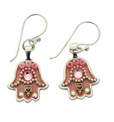 Hamsa Earrings in 9 Color Options- Small Pink 