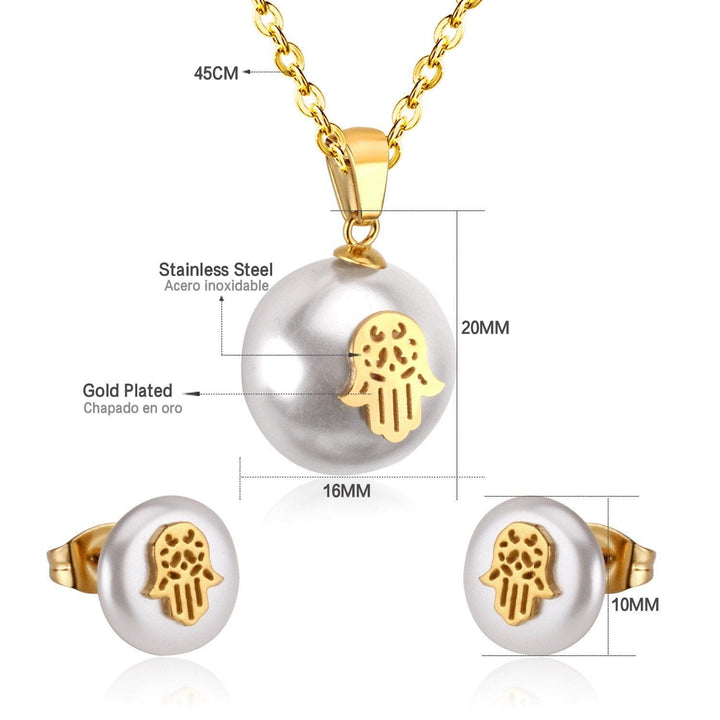 Hamsa Freshwater Pearl Women Jewelry sets jewelry 