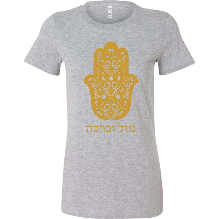Hamsa Mazel Women's Apparel Tops T-shirt Bella Womens Shirt Athletic Heather S