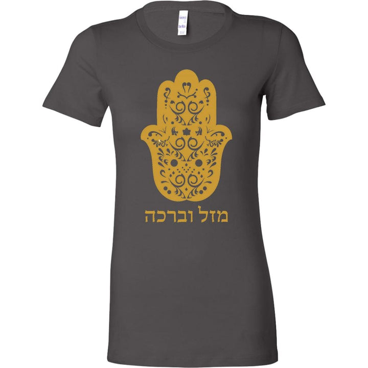 Hamsa Mazel Women's Apparel Tops T-shirt Bella Womens Shirt Dark Grey S