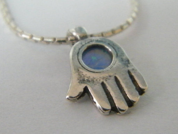 Hamsa Opal Necklace 