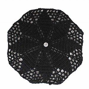 Hand Crochet Ladies Head Covers with Hidden Comb - Black 