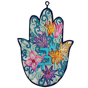Hand Decorated Hamsa by Glushka Israel - Love 