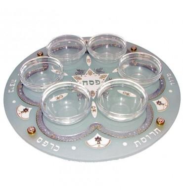 Hand Painted Passover Seder Plate Lavender 