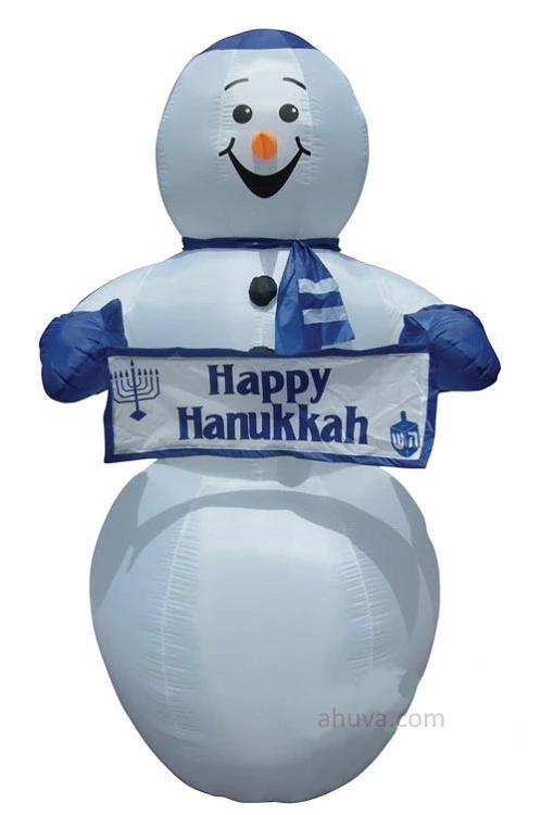 Hanukkah Inflatable Display Snowman For Kids 7' 
