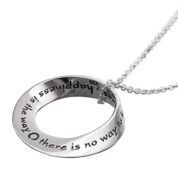 Happiness Is The Way Sterling Silver Necklace 