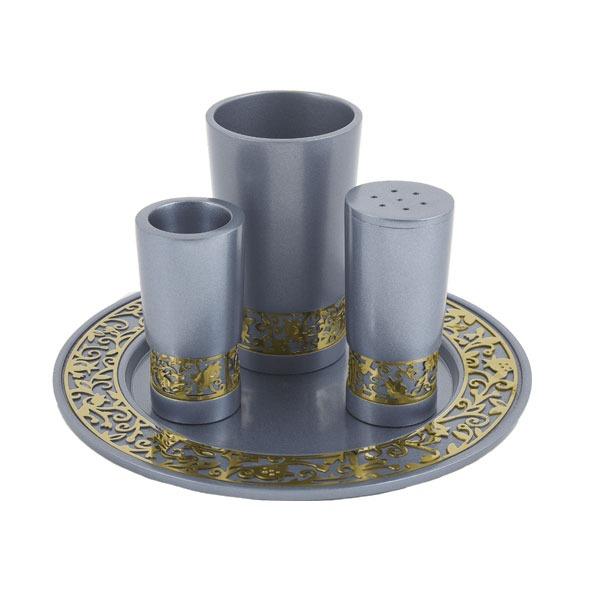 Havdallah Set -Metal Cutout - Silver 