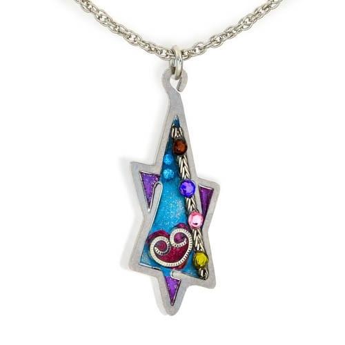 Heart And Star Of David Necklace 
