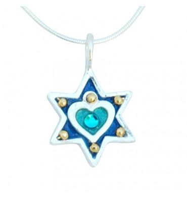 Heart Star of David Necklace 