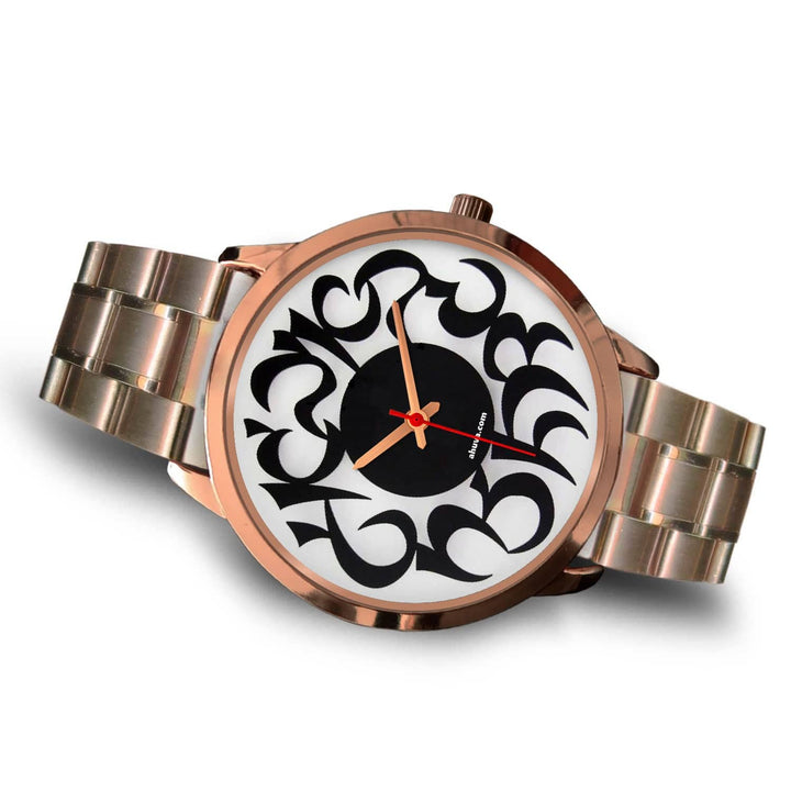Hebrew Elegant Wristwatch Gold Rose Gold Watch 