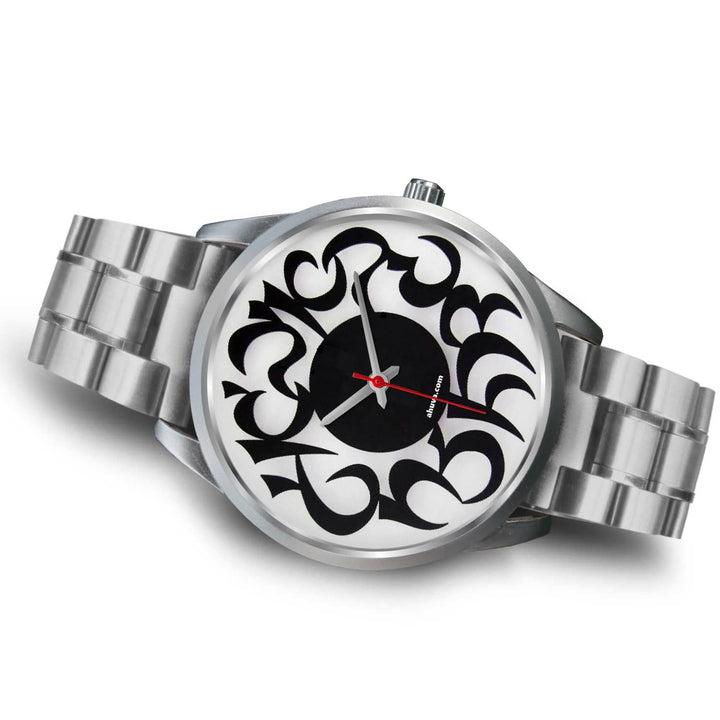 Hebrew Elegant Wristwatch Silver Silver Watch 