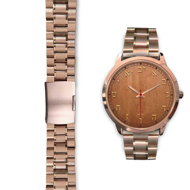 Hebrew Letters Elegant Watch Gold Rose Gold Watch 