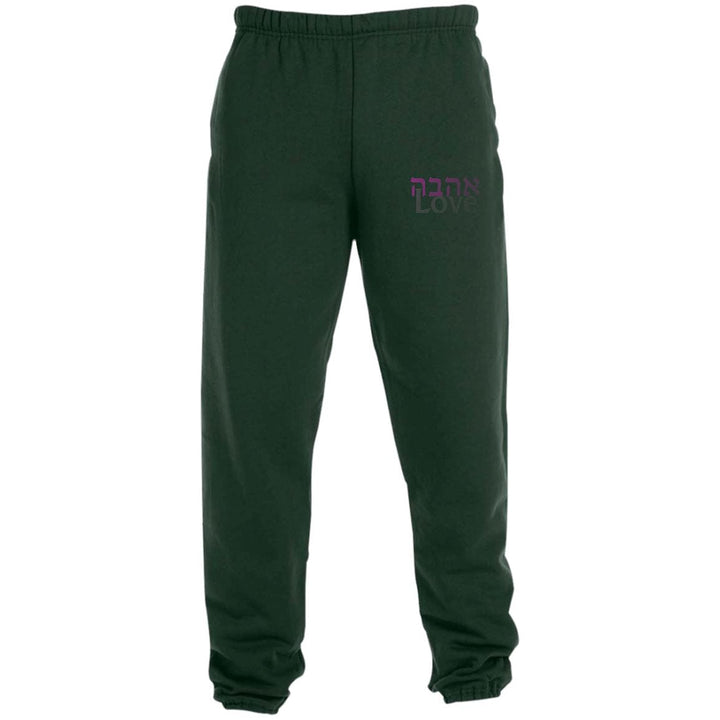 Hebrew Love Sweatpants with Pockets Pants Forest Green S 