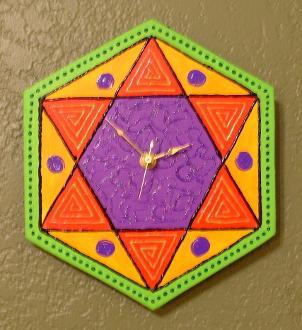 Hexagon Star Of David Wall Clock Tutti-Fruitti 