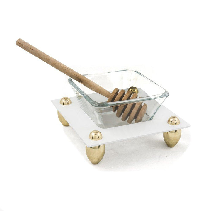 Honey Dish with Wooden Dipper 