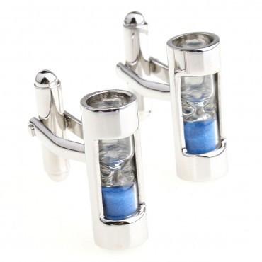 Hour Glasses Cufflink Pair - Jewish Time In History - A Timeless People. cufflinks Blue 