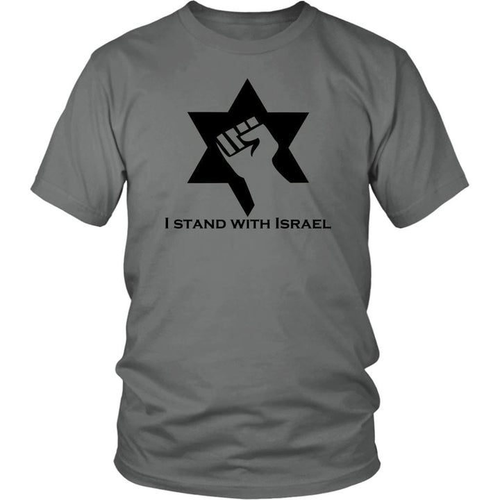 I Stand With Israel Shirts T-shirt District Unisex Shirt Grey S