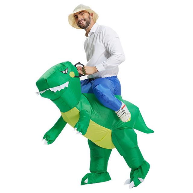 Inflatable Riding Purim Costumes for adults Green Dino 
