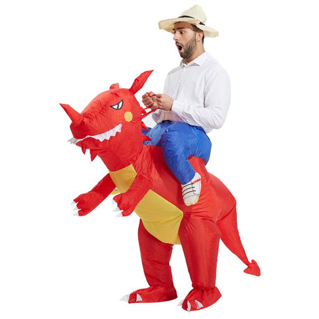 Inflatable Riding Purim Costumes for adults Red Dino 