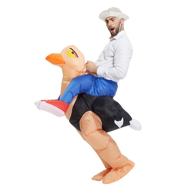Inflatable Riding Purim Costumes for adults Tan Ostritch 