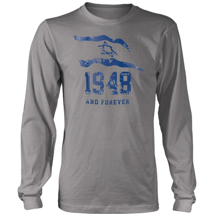 Israel 1948 and Forever Men's Shirts T-shirt District Long Sleeve Shirt Grey S