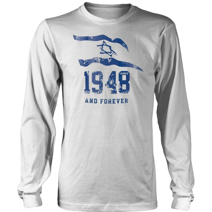 Israel 1948 and Forever Men's Shirts T-shirt District Long Sleeve Shirt White S