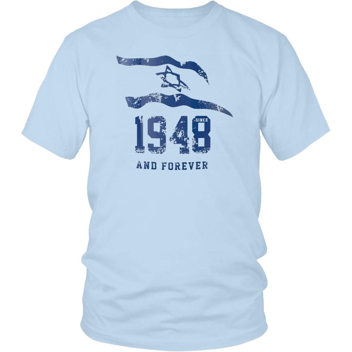 Israel 1948 and Forever Men's Shirts T-shirt District Unisex Shirt Ice Blue S